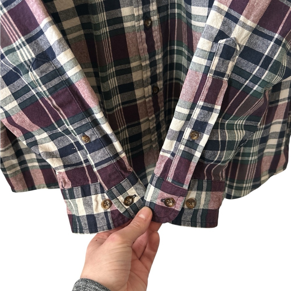 Eddie Bauer Gorpcore Plaid Button Down Shirt Men’s XL 100% Cotton - Picture 3 of 5